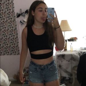 Black crop top